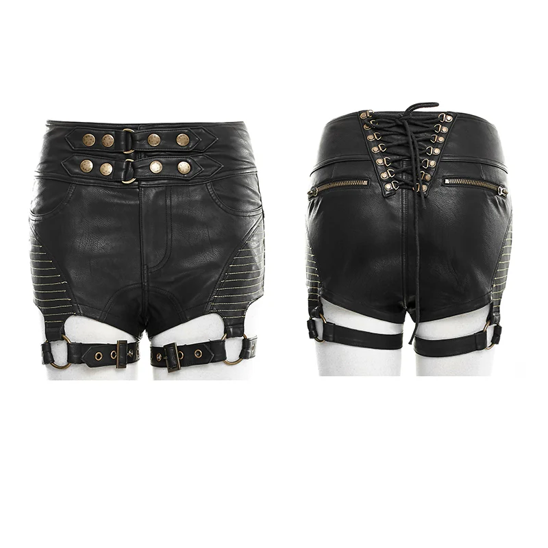 Summer Hot Sexy Tight Leather Short Punk Pants - Image 4