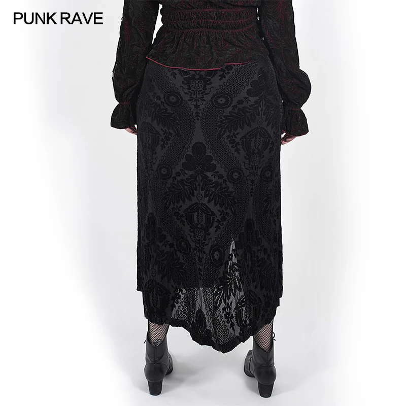 Swallow tail velvet slit skirt - Image 3
