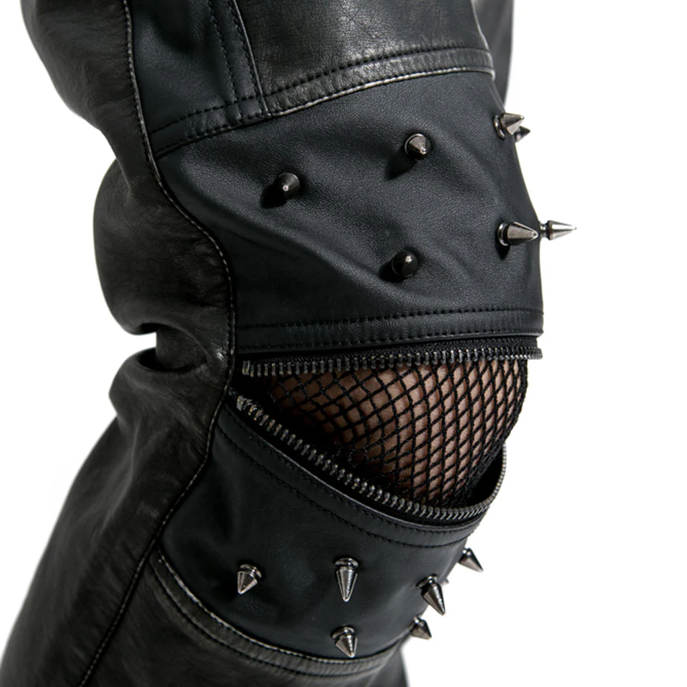Top Sale Vintage Leather Punk Pants With Awl Nail On Knee - Image 14