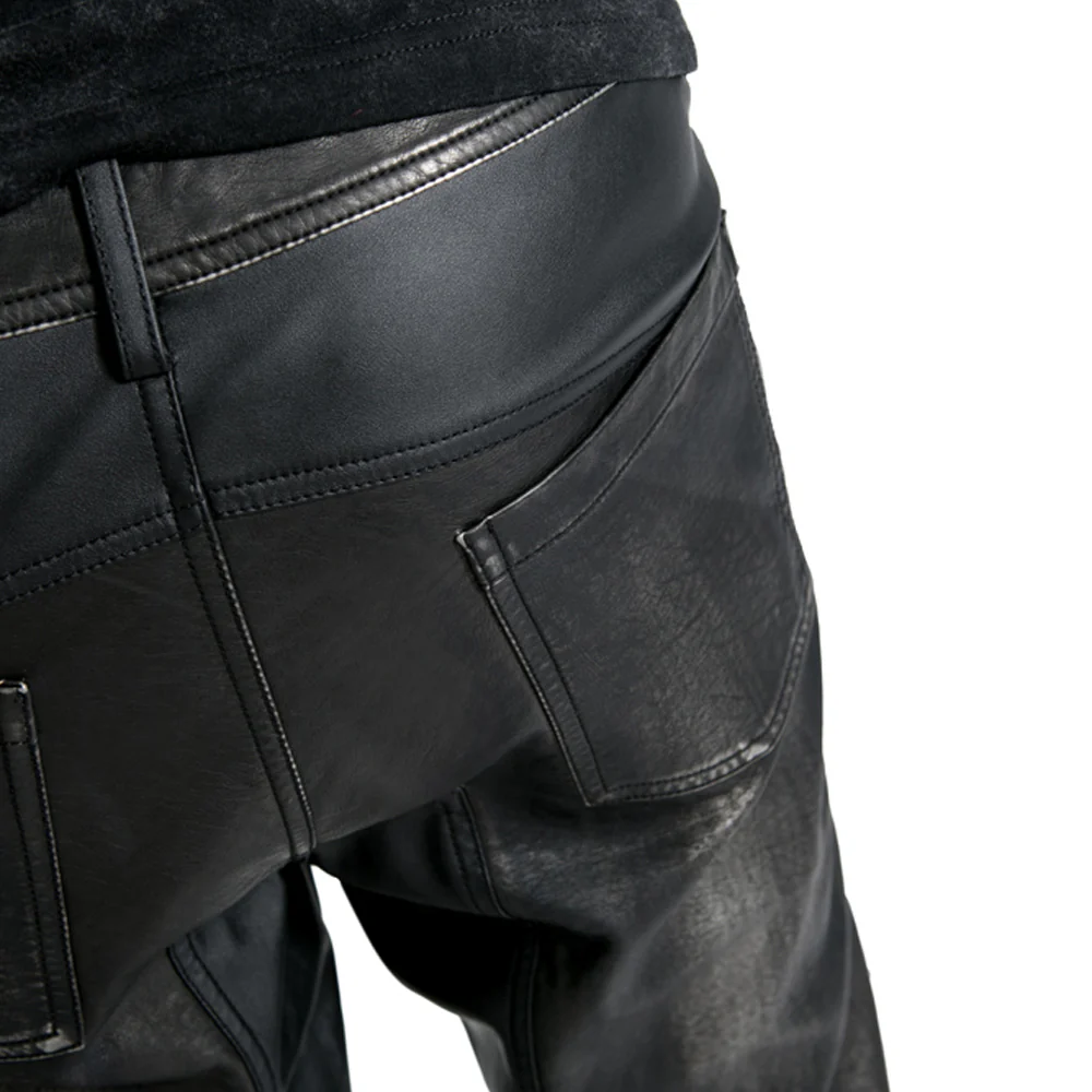 Top Sale Vintage Leather Punk Pants With Awl Nail On Knee - Image 15