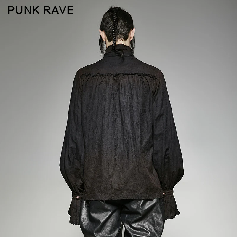 Vintage Painting Punk Shirts With A High Quality Linen Tie - Image 3