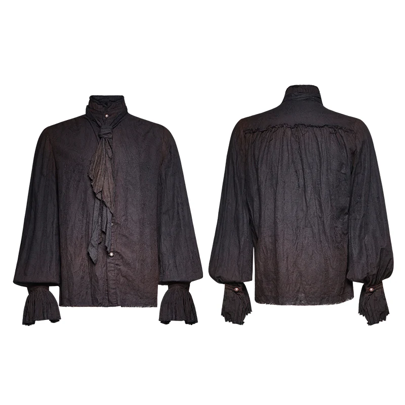 Vintage Painting Punk Shirts With A High Quality Linen Tie - Image 4