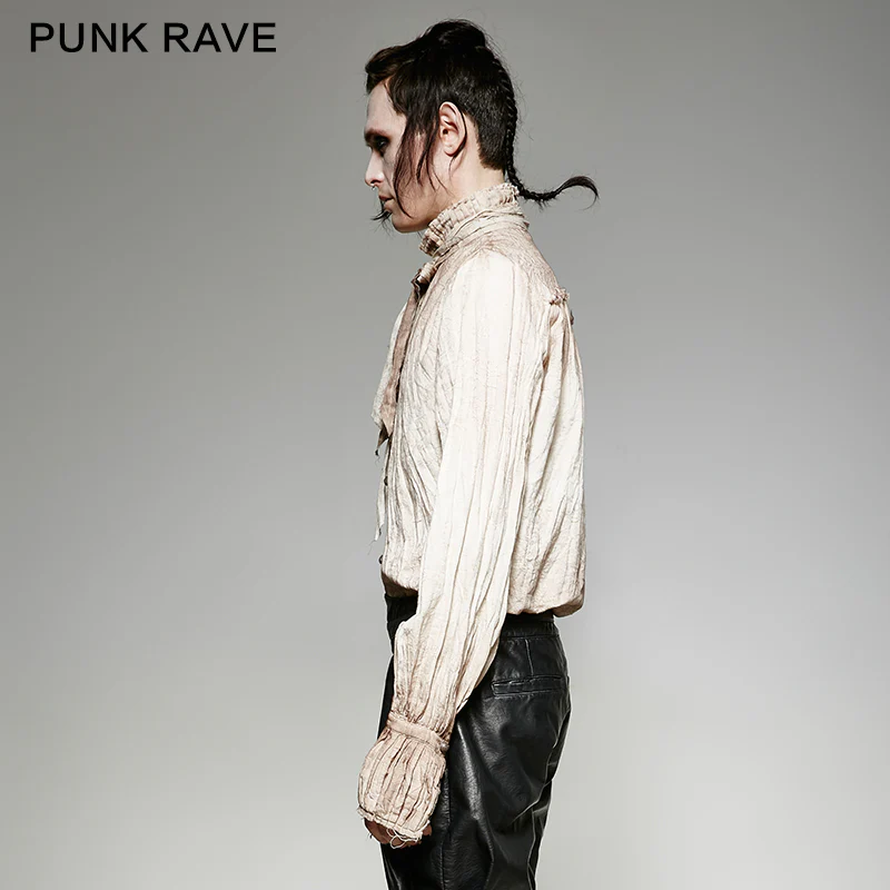 Vintage Painting Punk Shirts With A High Quality Linen Tie - Image 7