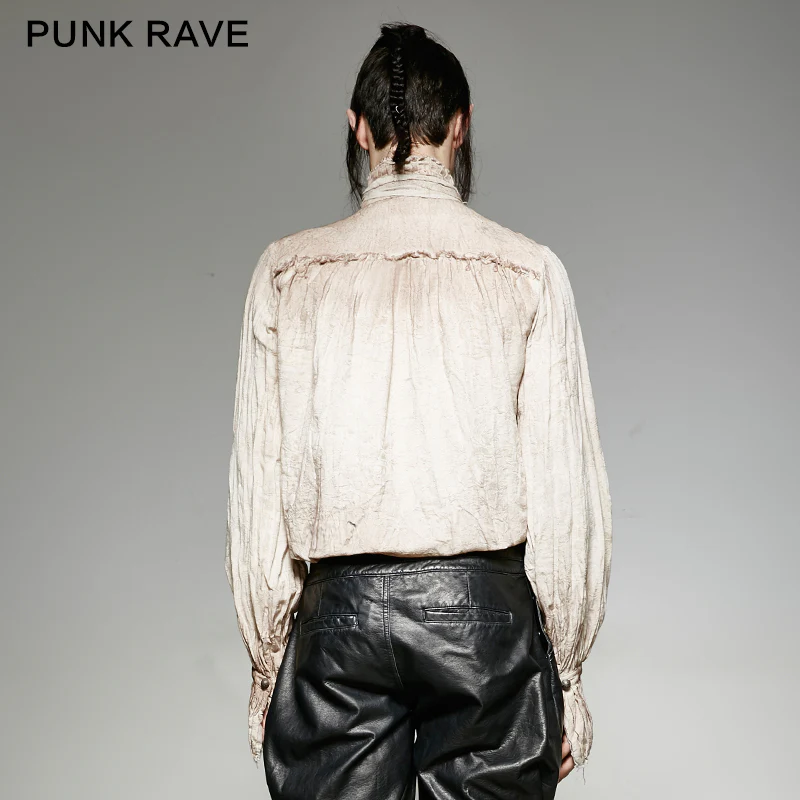Vintage Painting Punk Shirts With A High Quality Linen Tie - Image 8