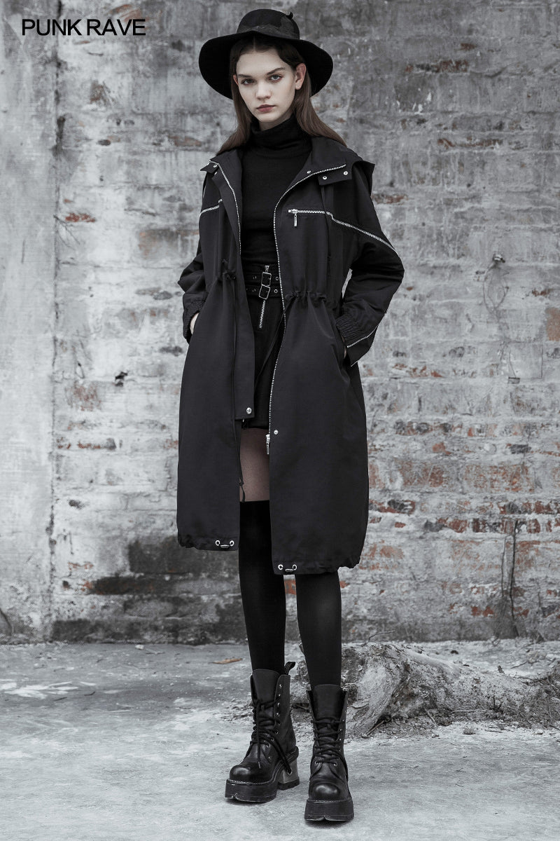 Wizard Hat Drawstring Loose Long Windbreaker - Image 6