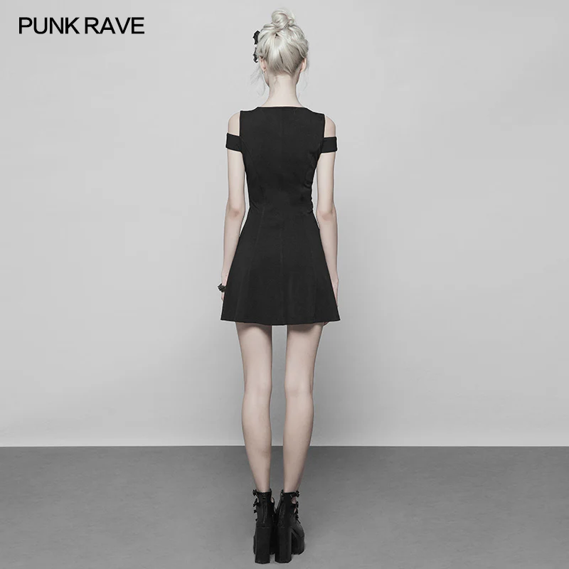 Women's Knitted Front Tie Rope Design Mesh Stitching Strapless Dress - Image 3